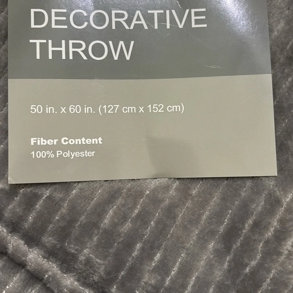 Decorative Throw Blanket 50X60 Grey 100% Polyester